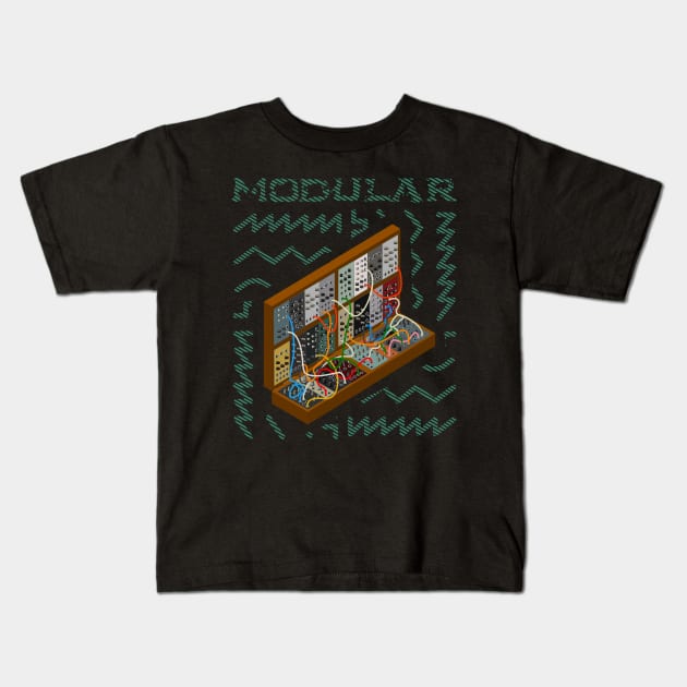 Modular Synthesizer Kids T-Shirt by Mewzeek_T